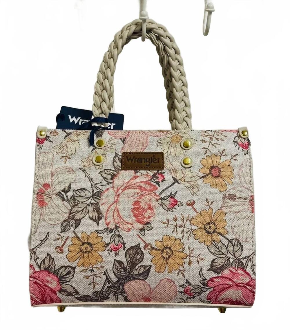 NEW WRANGLER women's floral hand bag in cream